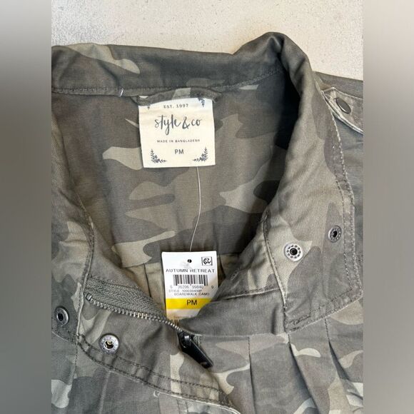 Style & Co. Women’s Camo Print Cotton Jacket Size PM NWT - Picture 2 of 13